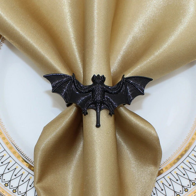 8db Halloween Black Witch szalvétatartó Hálaadás szalvéta gyűrűk ebédlőhöz Konyhai Asztali Partik Halloween Dekorációk HWH12