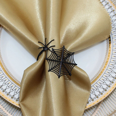 8db Halloween Black Witch szalvétatartó Hálaadás szalvéta gyűrűk ebédlőhöz Konyhai Asztali Partik Halloween Dekorációk HWH12