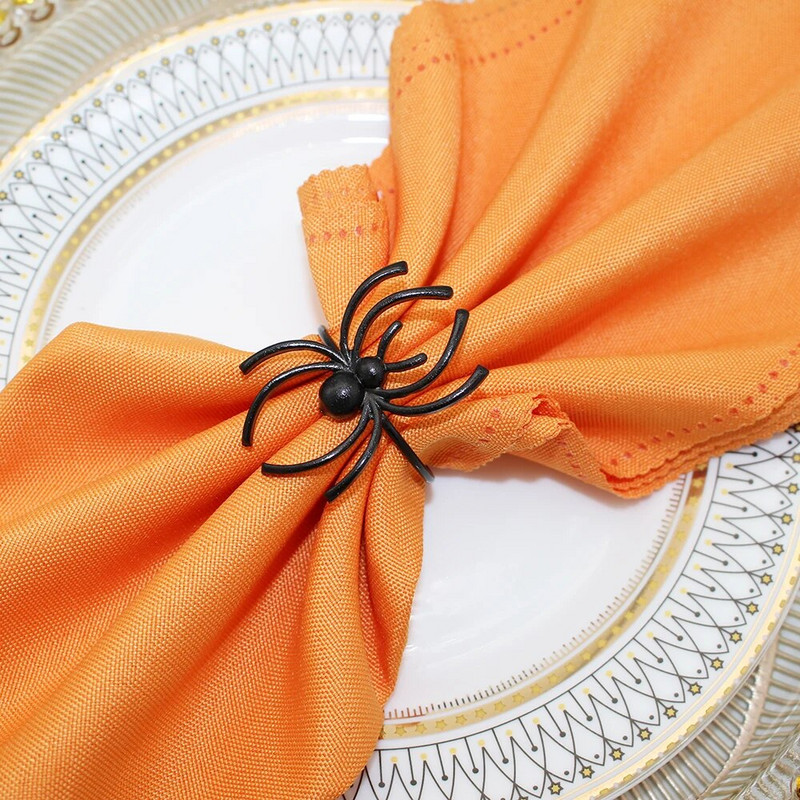 8db Halloween Black Witch szalvétatartó Hálaadás szalvéta gyűrűk ebédlőhöz Konyhai Asztali Partik Halloween Dekorációk HWH12