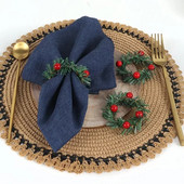 2/4/8 τμχ Χριστουγεννιάτικα Κόκκινα Φρούτα PVC Πευκοβελόνα Δαχτυλίδι για χαρτοπετσέτα Διακόσμηση Χριστουγεννιάτικου Τραπεζιού Σπίτι Γάμος Δείπνο Ξενοδοχείο Τραπεζάκι