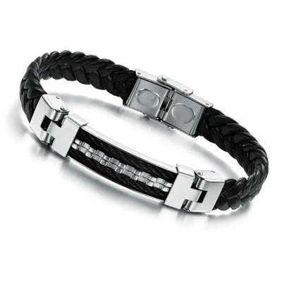 LUXUKISSKIDS nerūsējošā tērauda vīriešu rokassprādzes pulseri šarmu pogu aptinums sprādzes ādas rokassprādzes aproces Rotaslietas aksesuāri Mujer