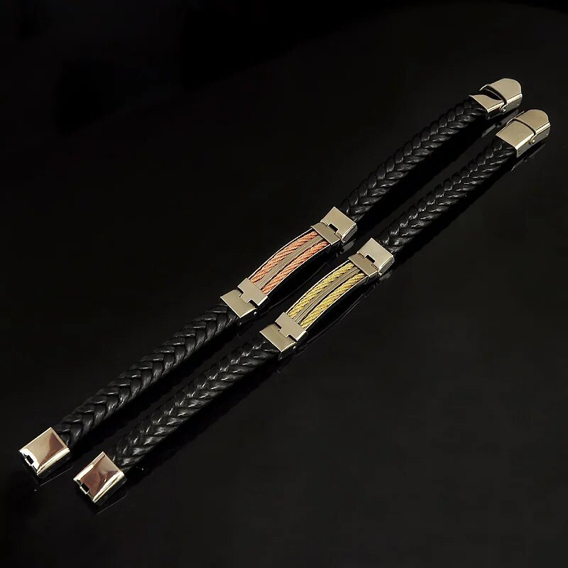 LUXUKISSKIDS nerūsējošā tērauda vīriešu rokassprādzes pulseri šarmu pogu aptinums sprādzes ādas rokassprādzes aproces Rotaslietas aksesuāri Mujer