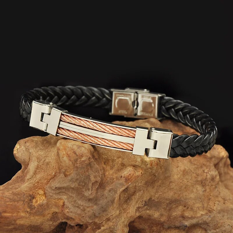 LUXUKISSKIDS nerūsējošā tērauda vīriešu rokassprādzes pulseri šarmu pogu aptinums sprādzes ādas rokassprādzes aproces Rotaslietas aksesuāri Mujer