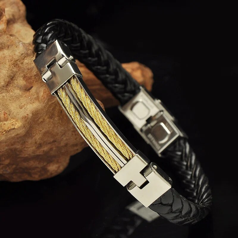 LUXUKISSKIDS nerūsējošā tērauda vīriešu rokassprādzes pulseri šarmu pogu aptinums sprādzes ādas rokassprādzes aproces Rotaslietas aksesuāri Mujer