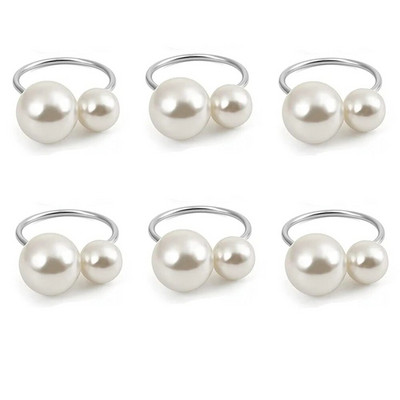 Dvianna 6Gb Pērļu salvešu gredzeni Vīnogas Augļu Salvešu Turētāja Gredzeni Ziemassvētkiem Kāzu Vakariņas Ballīte Galda dekors HWP02