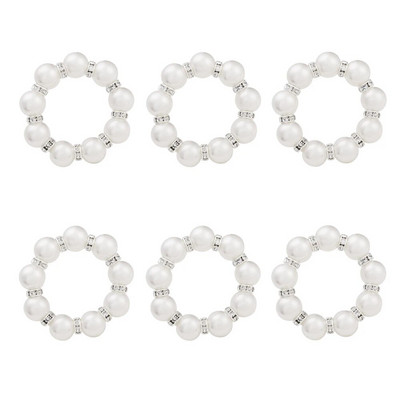 Dvianna 6Gb Pērļu salvešu gredzeni Vīnogas Augļu Salvešu Turētāja Gredzeni Ziemassvētkiem Kāzu Vakariņas Ballīte Galda dekors HWP02