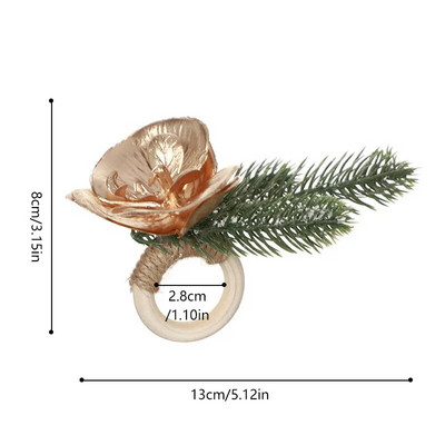 Ziemassvētku salvešu gredzeni sarkani puķu dvieļu sprādzes salvete sprādze Dabas džutas salvešu turētājs kāzu ballītes Ziemassvētku galda dekors