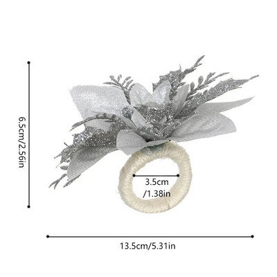 Ziemassvētku salvešu gredzeni sarkani puķu dvieļu sprādzes salvete sprādze Dabas džutas salvešu turētājs kāzu ballītes Ziemassvētku galda dekors