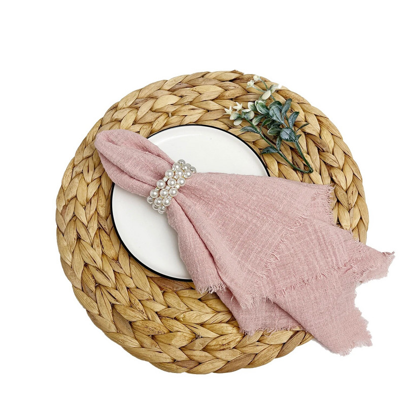 4GAB Augstas kvalitātes metāla urbis Pērles salvešu gredzeni Salvešu sprādze pusdienu ballītei kāzu galda dekorēšanai salvešu turētājs