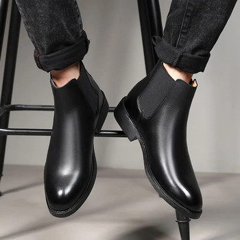 Άνοιξη/Χειμώνας Κομψές Μπότες Chelsea Δερμάτινα Ανδρικά Παπούτσια Ζευγάρι Μέγεθος 35 47 Slip-on Φόρεμα Επίσημες Μπότες Μοντέλο Fashion Show222