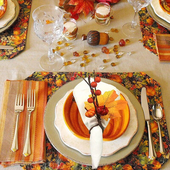 4PC Есенни тематични пръстени за салфетки Реколта Тиква Бери Кленови листа Поставка за Деня на благодарността Вечеря Есенни събирания Декорации за маса
