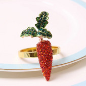 2GB Lieldienu zaķa burkānu salvešu gredzeni, metāla salvešu turētājs, salvešu sprādze ēdamistabas ģimenes vakariņu galda dekorēšanai