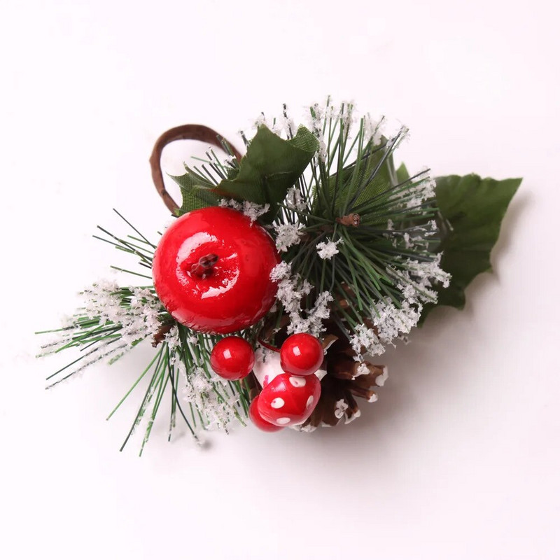 4PC Ziemassvētki mierīgi augļi sarkanas ogas salvete gredzens priedes konuss koka salvete sprādze ābolu bumbieri Ēdamistabas virtuves svinību galda dekors