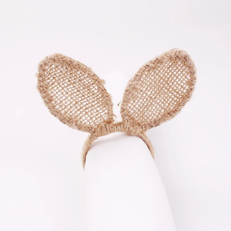 2 TK Käsitsi valmistatud kootud lihavõtteporgand džuudist küülikukõrvad salvrätikurõngas puidust salvrätik pandla söögituba köögi peolaua kaunistus