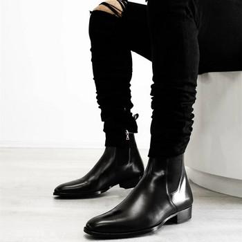Ботуши Челси Мъжки черни кафяви бизнес къси обувки за мъже с безплатна доставка Ръчно изработени боти до глезена Zapatos Hombre