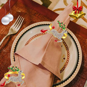 4 darab jávorszarvas karácsonyi szalvétagyűrű étkezőasztal terítéséhez Esküvői fogadás születésnapi vacsora dekorációhoz