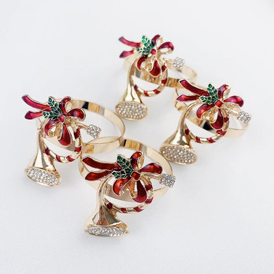 4 darab jávorszarvas karácsonyi szalvétagyűrű étkezőasztal terítéséhez Esküvői fogadás születésnapi vacsora dekorációhoz