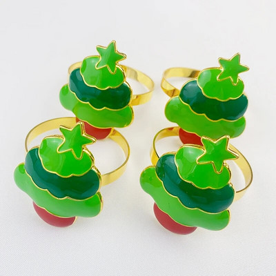 4 darab jávorszarvas karácsonyi szalvétagyűrű étkezőasztal terítéséhez Esküvői fogadás születésnapi vacsora dekorációhoz