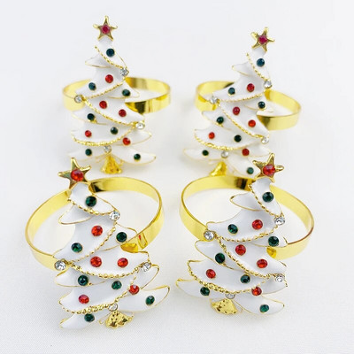 4 darab jávorszarvas karácsonyi szalvétagyűrű étkezőasztal terítéséhez Esküvői fogadás születésnapi vacsora dekorációhoz