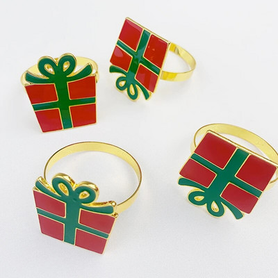 4 darab jávorszarvas karácsonyi szalvétagyűrű étkezőasztal terítéséhez Esküvői fogadás születésnapi vacsora dekorációhoz