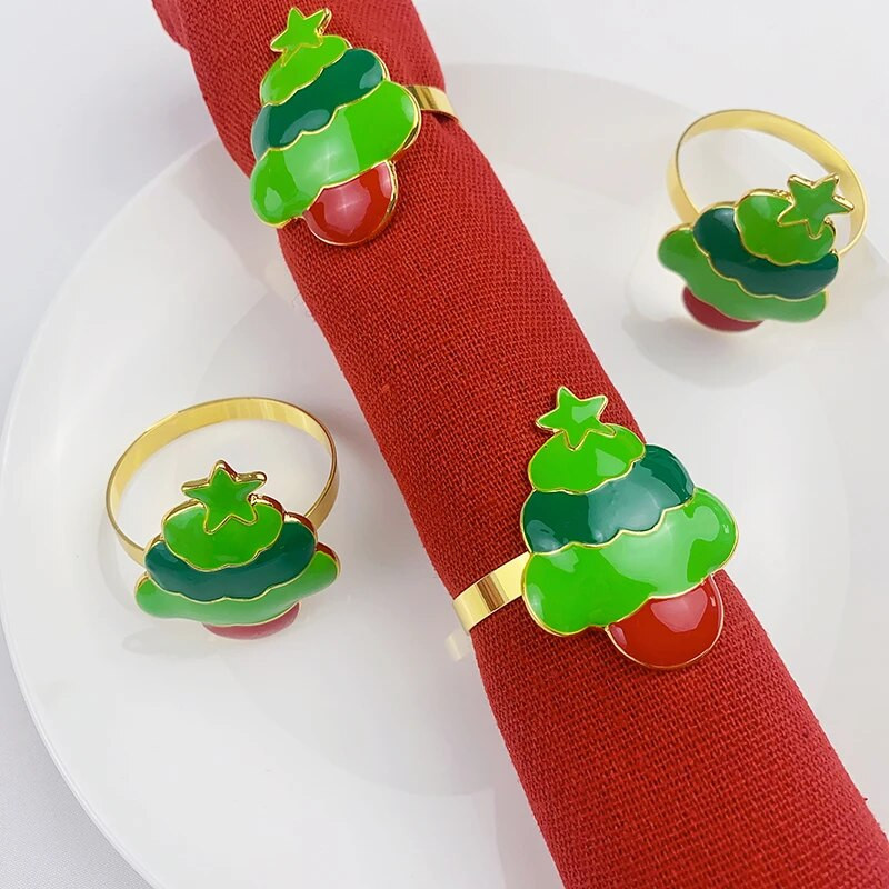 4 darab jávorszarvas karácsonyi szalvétagyűrű étkezőasztal terítéséhez Esküvői fogadás születésnapi vacsora dekorációhoz