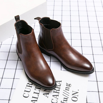 Νέα Chelsea Boots Ανδρικά παπούτσια PU Brown Fashion Ευέλικτο Business Casual Street Party σε βρετανικό στυλ Κλασικά μποτάκια