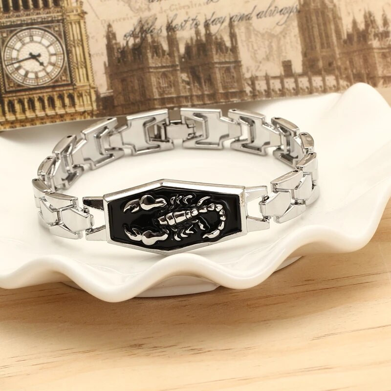 ZOSHI hõbedased metallist käevõrud meestele Punk Scorpion Design terasest käevõrud ja käevõrud Trendikas randmepael Pulsera