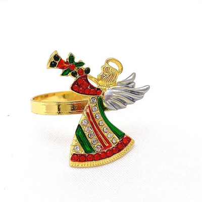 Salvešu auduma gredzeni Ziemassvētku turētāju galda dekorēšana Ziemassvētku metāls Sniegpārsla Ziemeļbriedis Kokosrieksts Kāzu banketu viesnīcu piederumi 2022