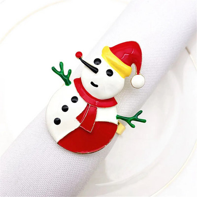 Salvešu auduma gredzeni Ziemassvētku turētāju galda dekorēšana Ziemassvētku metāls Sniegpārsla Ziemeļbriedis Kokosrieksts Kāzu banketu viesnīcu piederumi 2022