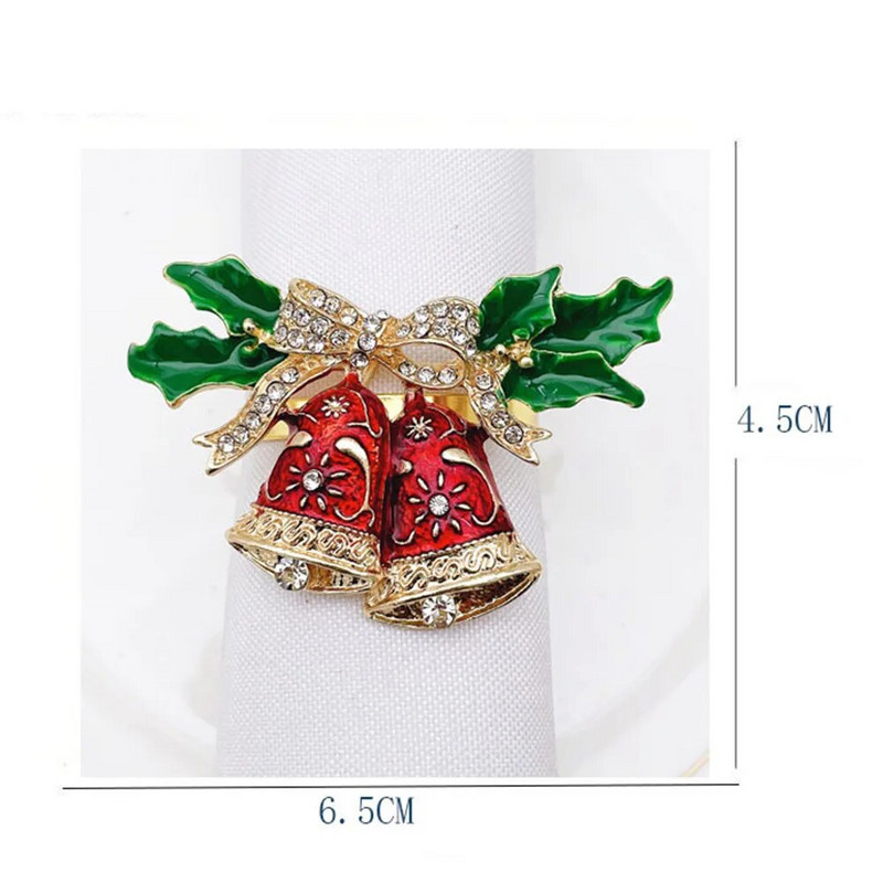 Salvešu auduma gredzeni Ziemassvētku turētāju galda dekorēšana Ziemassvētku metāls Sniegpārsla Ziemeļbriedis Kokosrieksts Kāzu banketu viesnīcu piederumi 2022