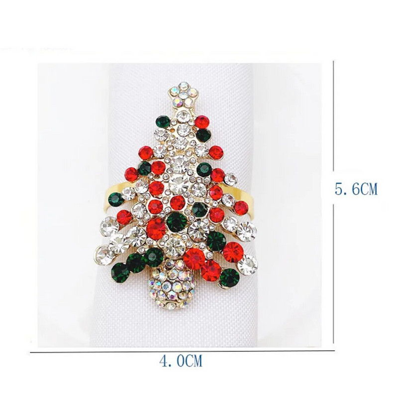 Salvešu auduma gredzeni Ziemassvētku turētāju galda dekorēšana Ziemassvētku metāls Sniegpārsla Ziemeļbriedis Kokosrieksts Kāzu banketu viesnīcu piederumi 2022