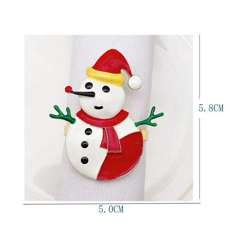 Salvešu auduma gredzeni Ziemassvētku turētāju galda dekorēšana Ziemassvētku metāls Sniegpārsla Ziemeļbriedis Kokosrieksts Kāzu banketu viesnīcu piederumi 2022