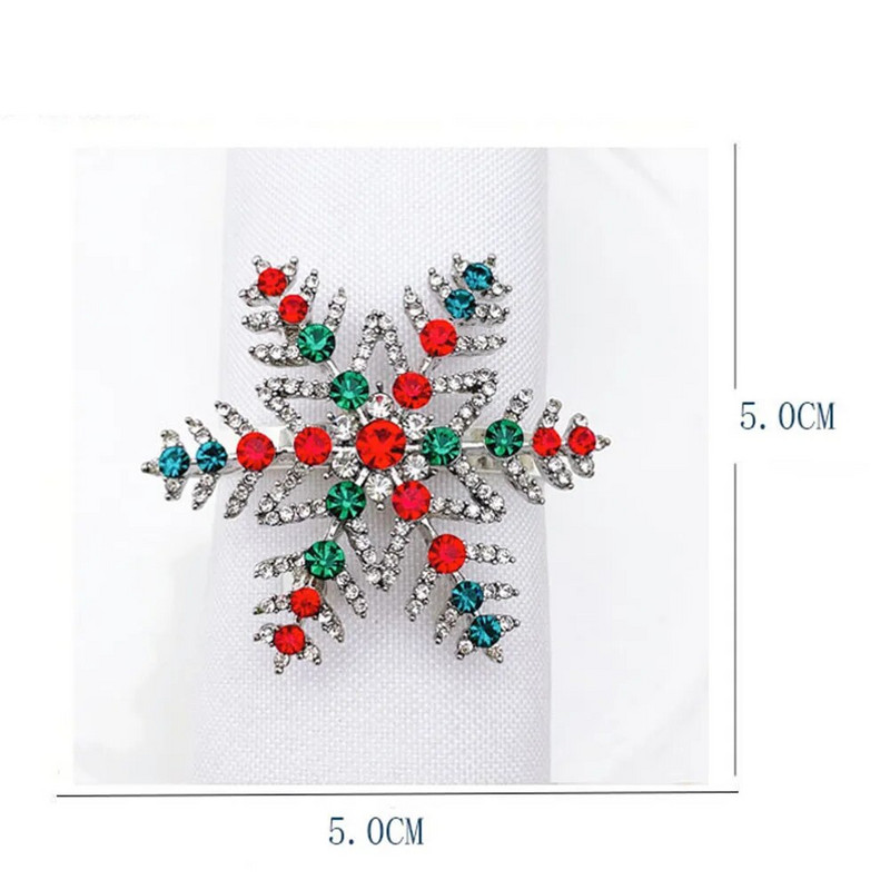Salvešu auduma gredzeni Ziemassvētku turētāju galda dekorēšana Ziemassvētku metāls Sniegpārsla Ziemeļbriedis Kokosrieksts Kāzu banketu viesnīcu piederumi 2022