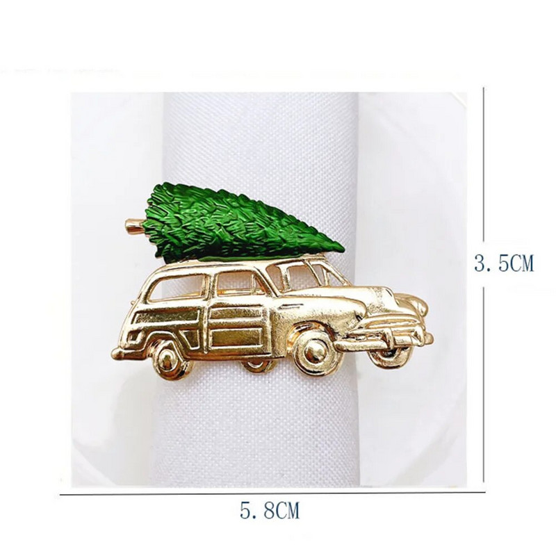 Salvešu auduma gredzeni Ziemassvētku turētāju galda dekorēšana Ziemassvētku metāls Sniegpārsla Ziemeļbriedis Kokosrieksts Kāzu banketu viesnīcu piederumi 2022