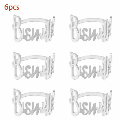 6/12 τμχ Σταυρός 2-κύκλων Απλοί μεταλλικοί κρίκοι χαρτοπετσέτας Χρυσή θήκη για χαρτοπετσέτα Τραπεζομάντηλο Μεταλλική θήκη για διακόσμηση τραπεζιού γάμου