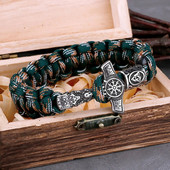 Jaunas modes Viking Thor āmurs rokassprādze Vintage kompass Rūna nerūsējošā tērauda vīriešu aproce Hip-hop panka amulets aksesuāri