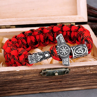 Jaunas modes Viking Thor āmurs rokassprādze Vintage kompass Rūna nerūsējošā tērauda vīriešu aproce Hip-hop panka amulets aksesuāri