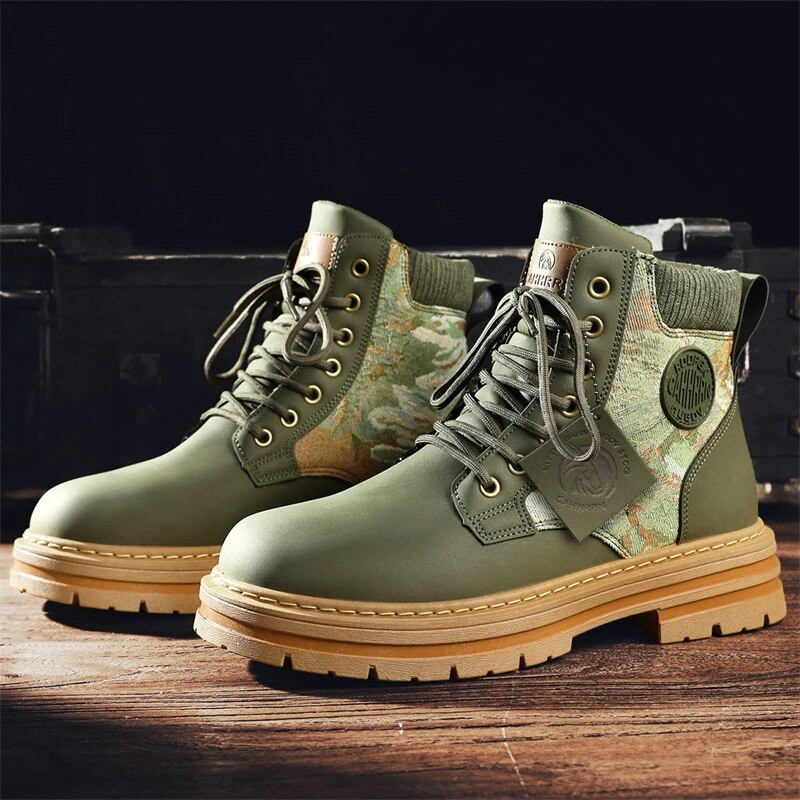 Pastaigas Martin zābaki vīriešiem Āra zābaki Luksusa zīmoli Vīriešu puszābaki rudens ziema Jauni augstas augšdaļas ikdienas apavi Klasisks dizains