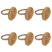 Rudens salvešu gredzenu komplekts no 6 vintage salvešu gredzeniem galda klāšanai Ar rokām darināts rotangpalmas salvetes gredzenu turētājs kāzām