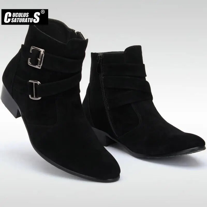 Cuculus Vīriešu zābaki 2022 Mode Mikrošķiedras Ādas Kažokādas Zābaki Ziemas Nubuka Āda Silti Vīriešu Apavi Āra zābaki 188