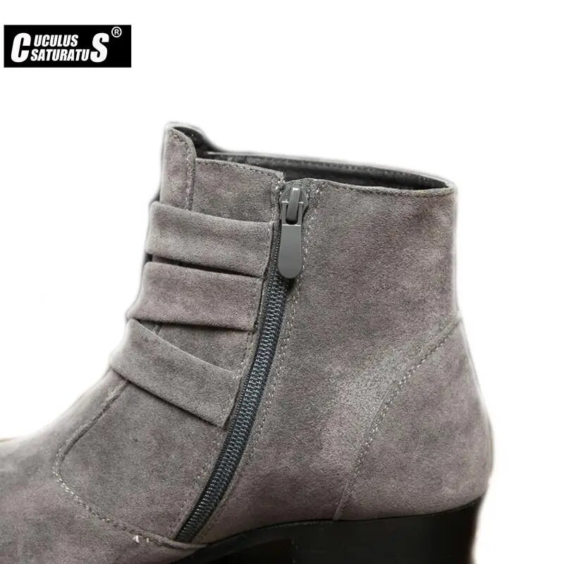 Cuculus Vīriešu zābaki 2022 Mode Mikrošķiedras Ādas Kažokādas Zābaki Ziemas Nubuka Āda Silti Vīriešu Apavi Āra zābaki 188