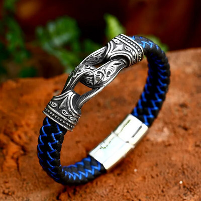 Beier uuendatud Viking Totem Rune käevõru Nordic Raytheon Hammer topeltpandlaga kvaliteetsed ehted LLBC-L034