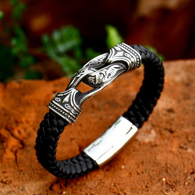 Beier uuendatud Viking Totem Rune käevõru Nordic Raytheon Hammer topeltpandlaga kvaliteetsed ehted LLBC-L034