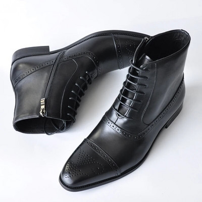 2023 új férfi retro Cowboy csizma bőr cipő Chelsea csizma hegyes orrú férfi csizma cipzáras férfi bokacsizma Őszi téli cipők