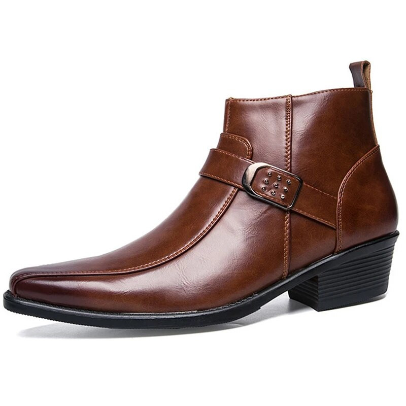 2023 új férfi retro Cowboy csizma bőr cipő Chelsea csizma hegyes orrú férfi csizma cipzáras férfi bokacsizma Őszi téli cipők