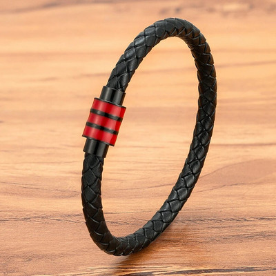 TYO vrhunske pletene kožne jednostavne muške narukvice Geomteric od nehrđajućeg čelika s magnetskom kopčom Nakit Dropshipping veleprodaja