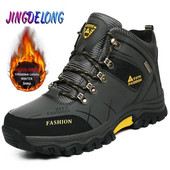 Cizme de zăpadă pentru bărbați de iarnă Cizme pentru bărbați calde de pluș Pantofi din piele impermeabili Cizme de motocicletă pentru bărbați fierbinți Cizme de iarnă pentru bărbați în aer liber