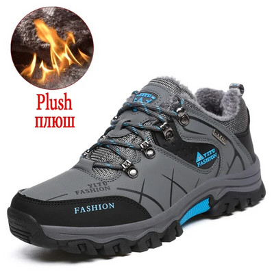 Cizme de zăpadă pentru bărbați de iarnă Cizme pentru bărbați calde de pluș Pantofi din piele impermeabili Cizme de motocicletă pentru bărbați fierbinți Cizme de iarnă pentru bărbați în aer liber