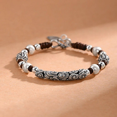 HX National Tide Retro Auspicious Cloud Pattern Beaded Βραχιόλι Ανδρικό Trend Χειροποίητο βραχιόλι Niche Design Sense Κοσμήματα Δώρο