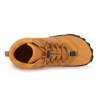Зимни боси ботуши Мъжки водоустойчиви зимни маратонки Глезени Обувки за сняг Плюшени туристически ботуши Топли спортни обувки Голям размер 47 Черни